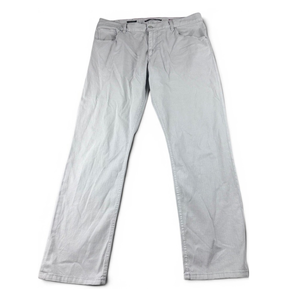 Alberto Pants Men 35x30 Gray Stone Modern Fit Stretch Geometric Superfit Golf